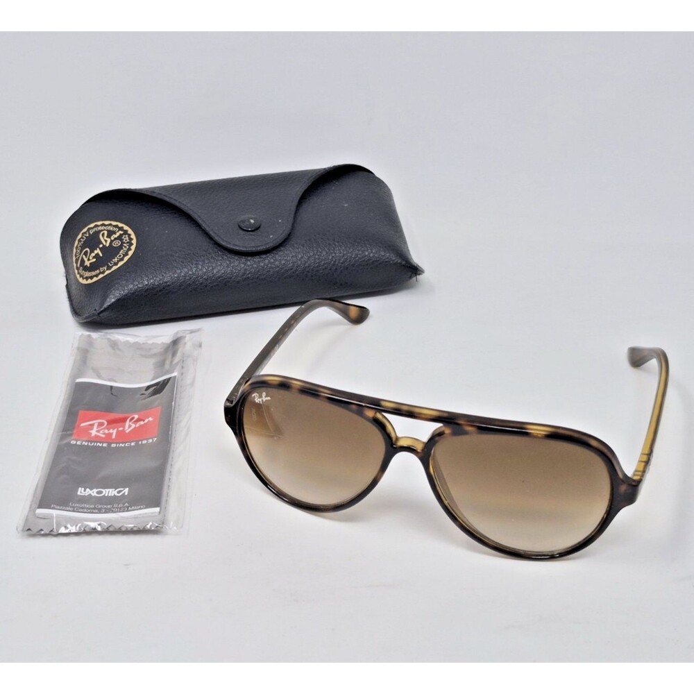 Ray-Ban RB4125 Cats 5000 2N Unisex Brown Tortoise Shell Sunglasses Made in Italy